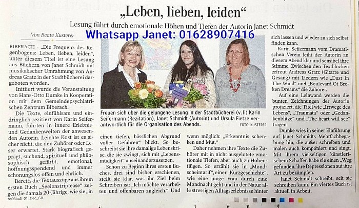 Vorlesung meiner 3 Bücher 2017 in Biberacher Stadtbibliothek